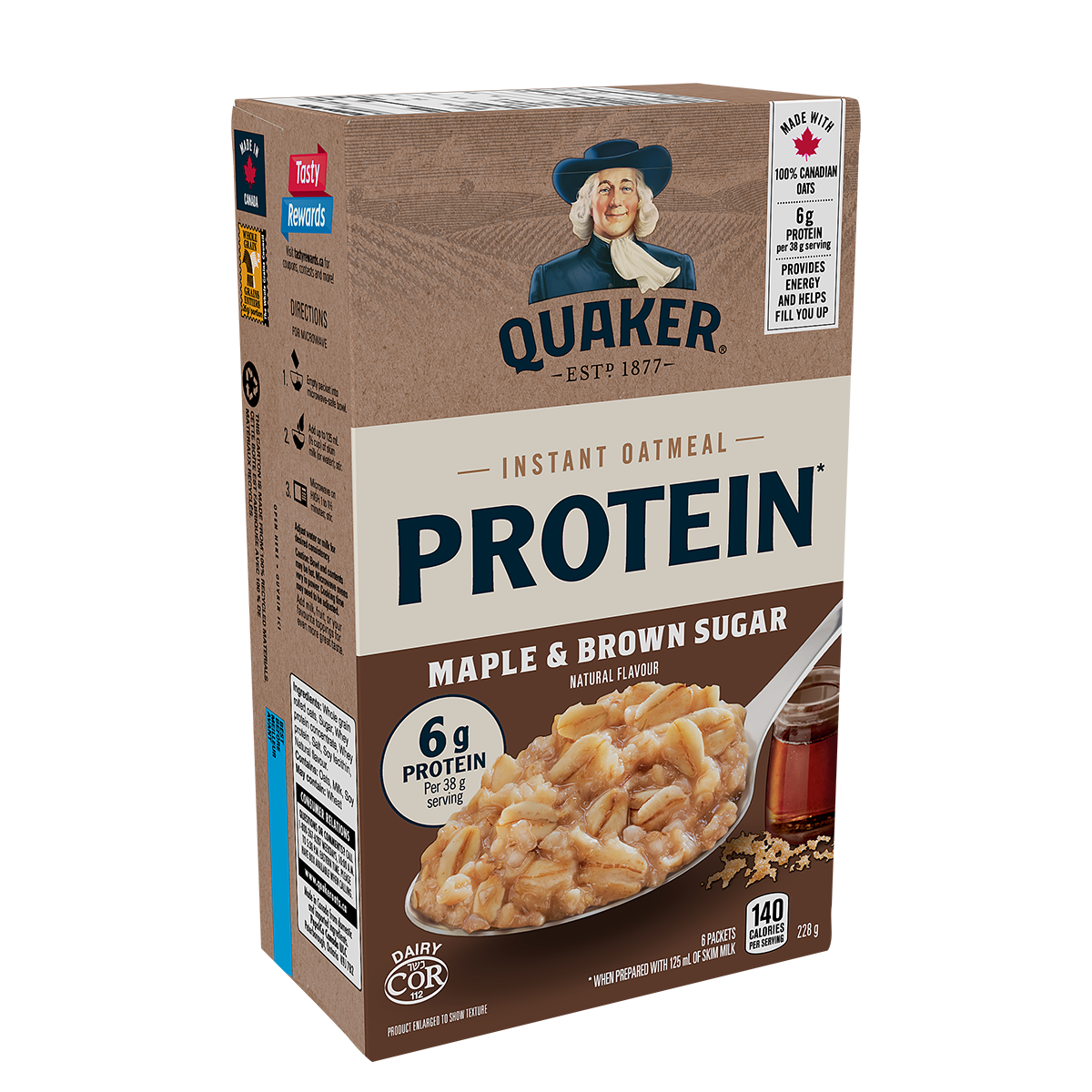 Quaker High Protein Maple & Brown Sugar Instant Oatmeal